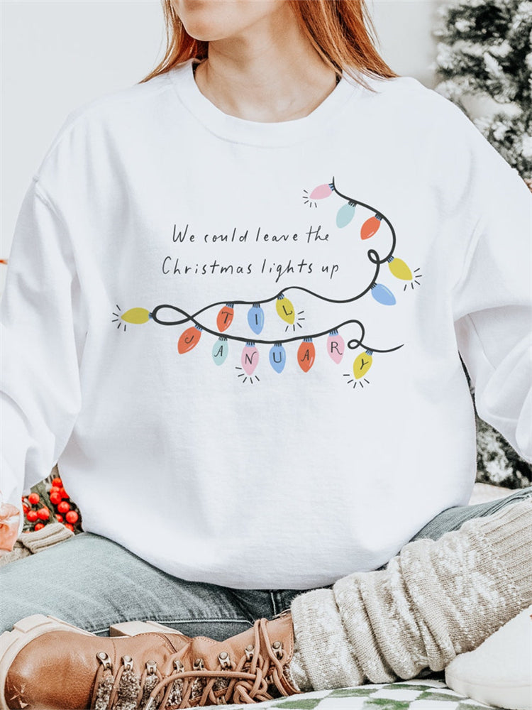 Lover We Could Leave the Christmas Lights Up Washed Sweatshirt