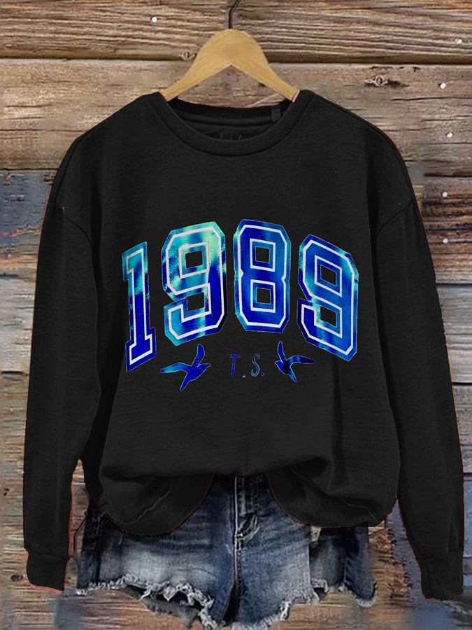 TS 1989 Photosensitive Letter Print Sweatshirt