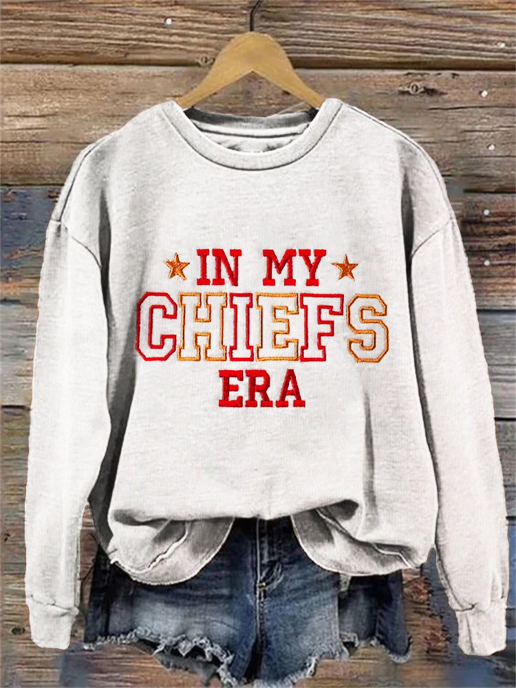 In My Chiefs Era Embroidery Casual Sweatshirt