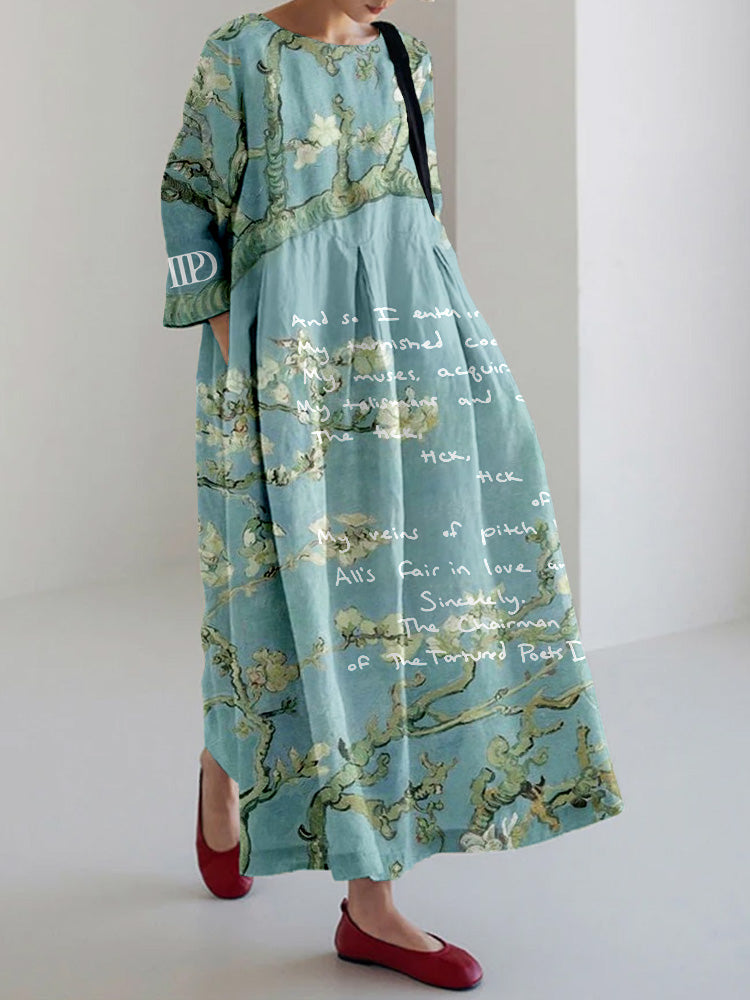 New Album Lyrics Inspired Almond Blossom Maxi Dress