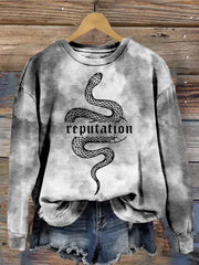 Reputation Snake Graphic Washed Sweatshirt