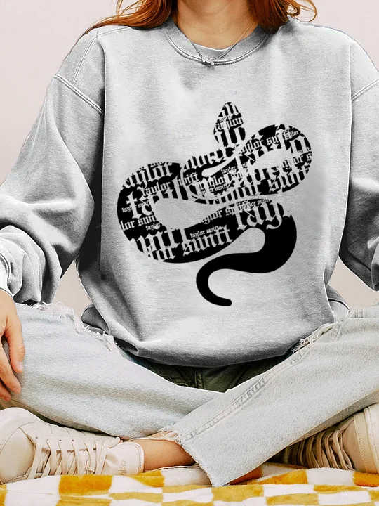 Rep & Snake Graphic Casual Sweatshirt