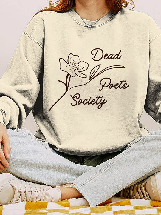 Dead Poets Society Print Cozy Crew Neck Sweatshirt