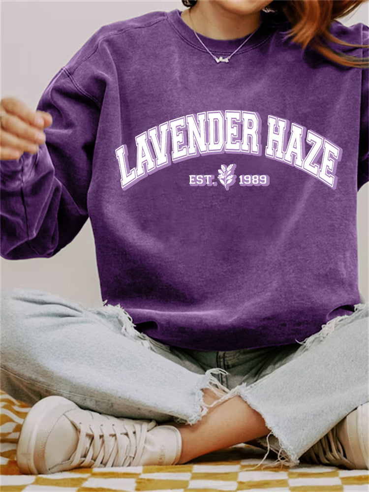 Lavender Haze Est. 1989 Graphic Washed Sweatshirt