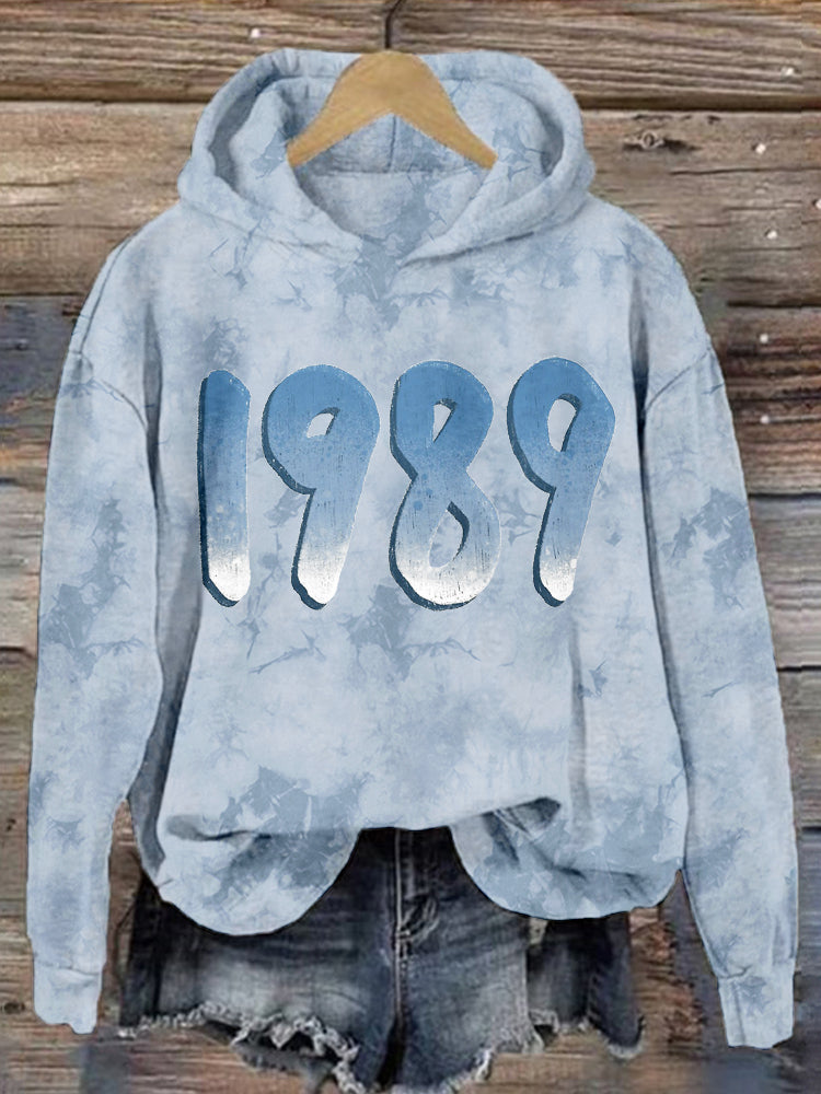 1989 Tie Dye Graphic Comfy Hoodie