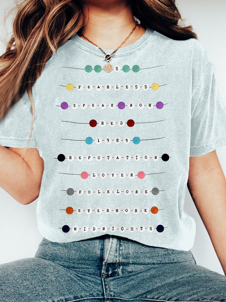 Bracelet Eras Pattern Vintage Washed Cozy T Shirt