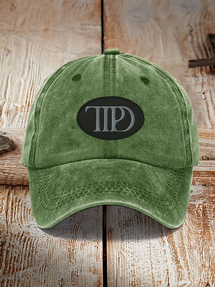 Music Album Inspired Logo Print Washed Hat