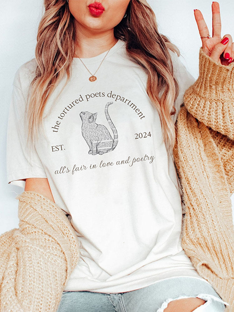 All's Fair In Love And Poetry & Cat Ladies' Short Sleeve T-Shirt