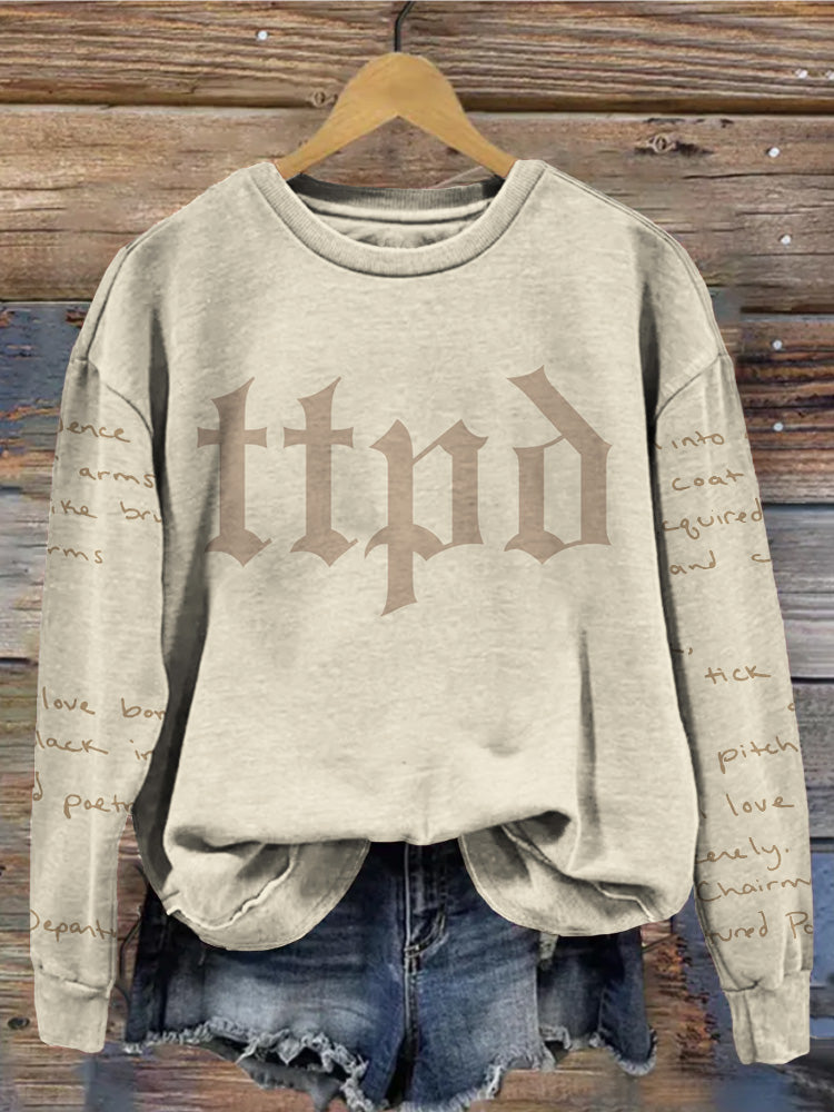 New Album Lyrics Inspired Vintage Washed Sweatshirt