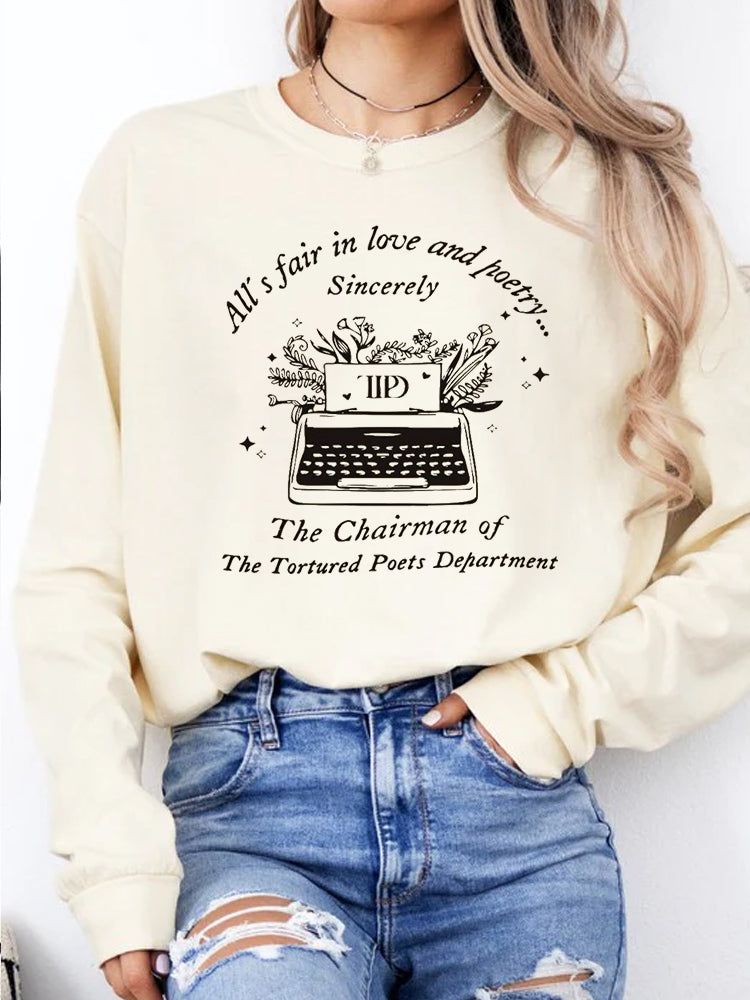 Music Album Pattern Cozy Long Sleeve T-Shirt