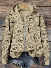 Vintage TTPD Inspired Pattern Zip Up Comfy Hoodie