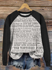 New Album Lyrics Print Casual Sweatshirt