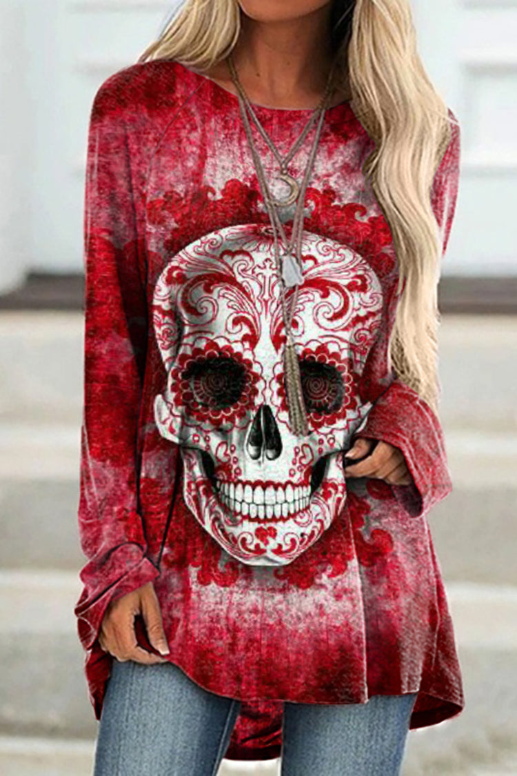 Splattered Skull Crew Neck Tunic