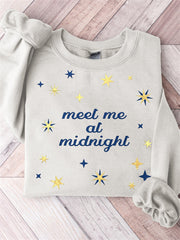 Meet Me at Midnight Embroidery Sweatshirt