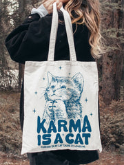 Midnights Karma Is A Cat Tote Bag