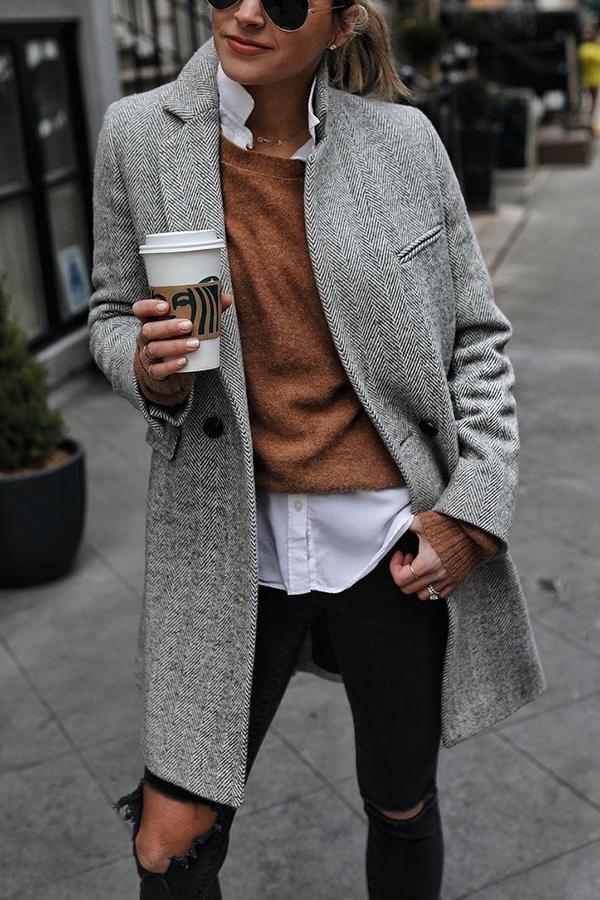 Outlook Button Down Textured Coat