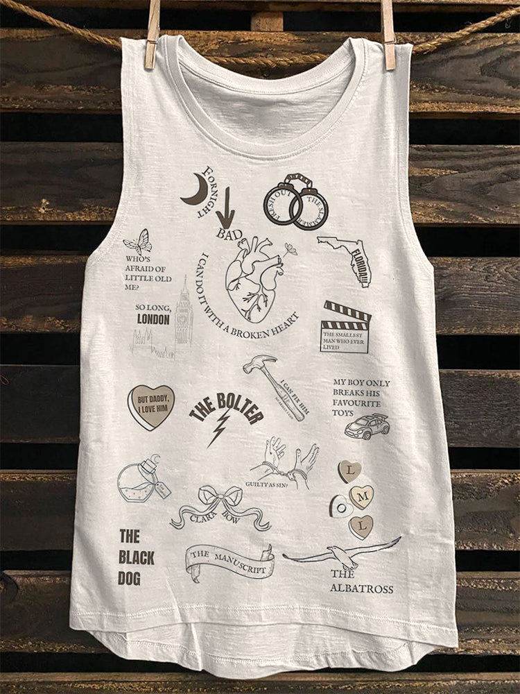 New Album The Tortured Poets Department Print Tank Top