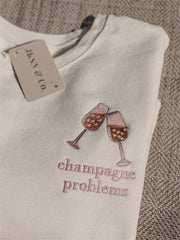 Champagne Glasses Embroidered Comfy Sweatshirt