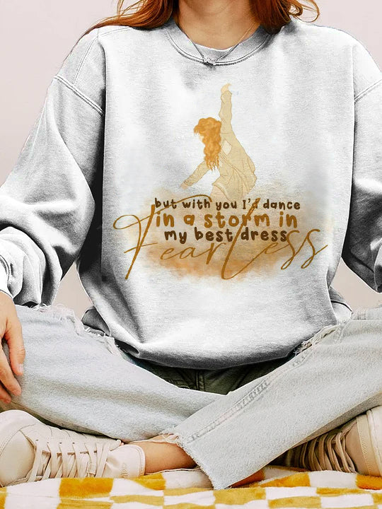 T.S Fearless Lyrics Print Long Sleeve Sweatshirt