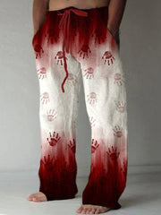 Men's Bloody Halloween Linen Blend Vintage Pants