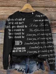 New Album Songs Lyrics Inspired Washed Sweatshirt