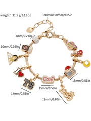 TS 1989 Metal Chain Alphabet Beaded Bracelet