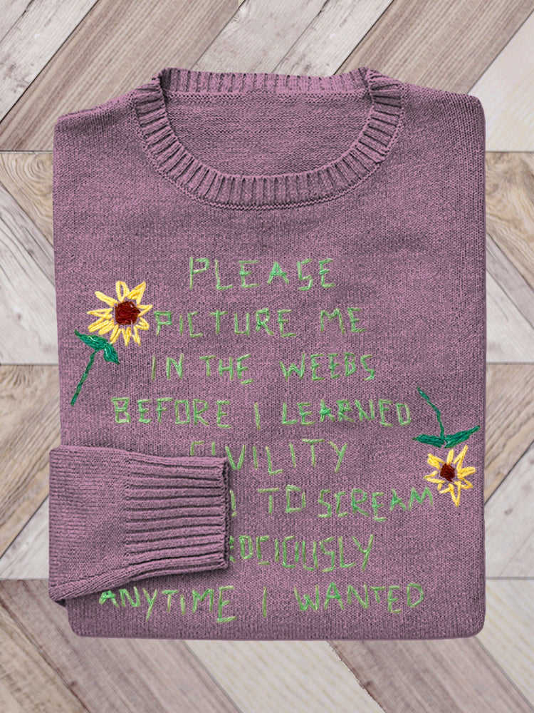 T.S Seven Lyrics Embroidered Knit Sweater