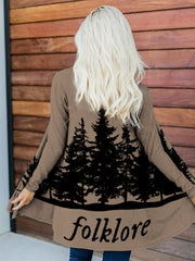 TS Folklore Music Album And Nature Print Long Sleeve Cardigan