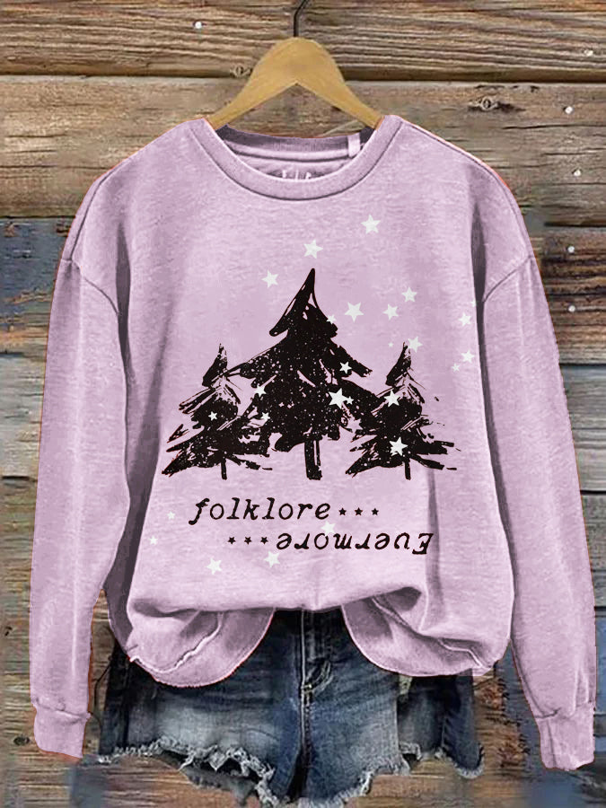 Folklore Evermore Music Album And Nature Print Sweatshirt