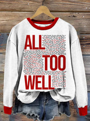 All Too Well Inspired Contrast Comfy Sweatshirt