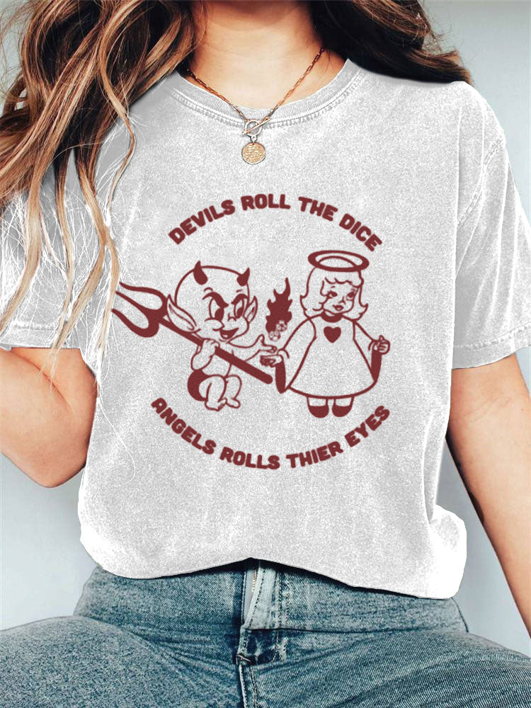 Album Inspiration Devils Roll The Dice Leisure Print T-shirt