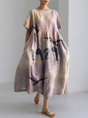 1989 Seagull Print Maxi Dress