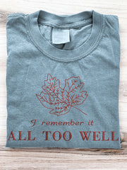 I Remember It All Too Well Embroidery Pattern Cozy Vintage Short Sleeve T-Shirt