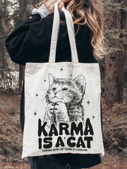 Midnights Karma Is A Cat Tote Bag