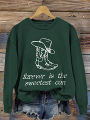 Forever is the Sweetest Con Embroidered Comfy Sweatshirt