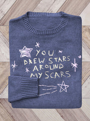 T.S Cardigan You Drew Stars Around My Scars Embroidered Knit Sweater