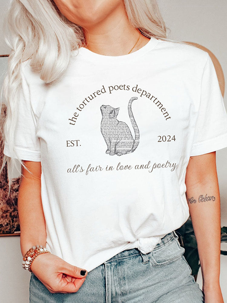 All's Fair In Love And Poetry & Cat Ladies' Short Sleeve T-Shirt