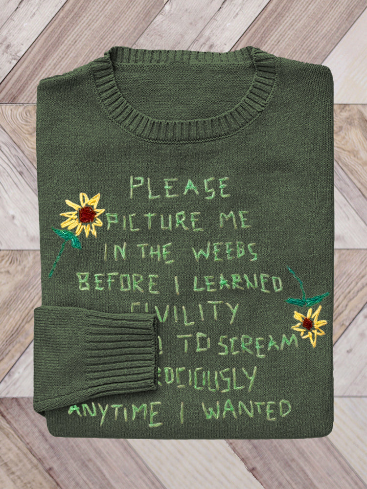 T.S Seven Lyrics Embroidered Knit Sweater