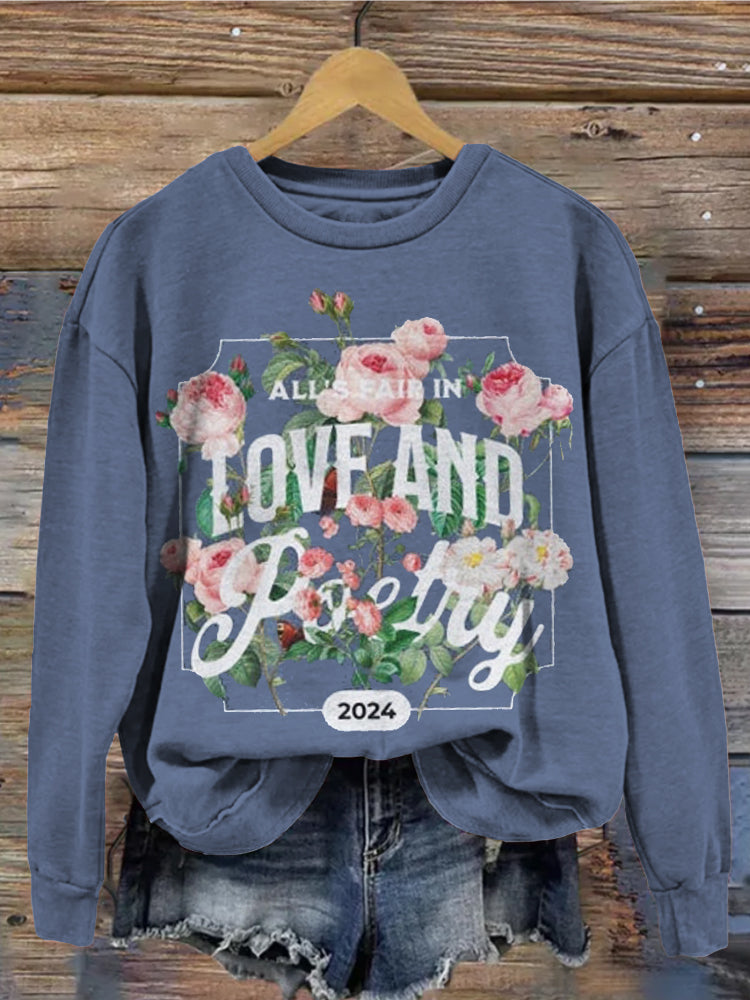 TTPD All's Fair in Love and Poetry Pattern Comfy Sweatshirt