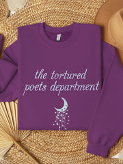 Moonlight The Tortured Poets Department Embroidery Crew Neck Sweatshirt