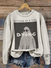 Halloween Ghost Sitting in A Tree Dying New Album Sweatshirt