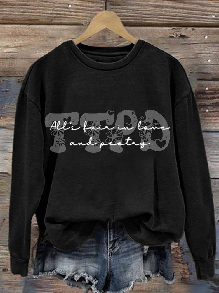 Music Album Inspired Letter Print Long Sleeve Sweatshirt