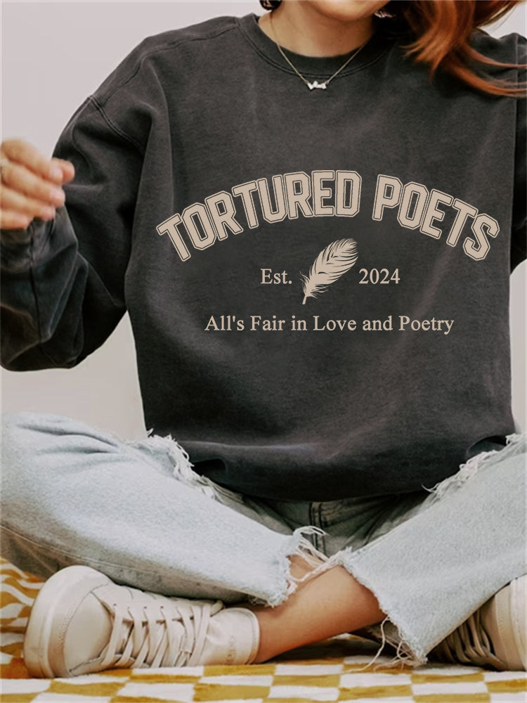 The Tortured Poets Department Inspired Washed Sweatshirt