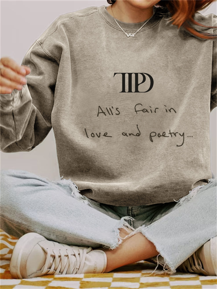 The Tortured Poets Department All's Fair in Love & Poetry Washed Sweatshirt