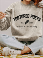 The Tortured Poets Department Inspired Washed Sweatshirt