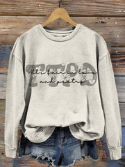 Music Album Inspired Letter Print Long Sleeve Sweatshirt