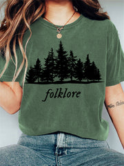 TS Folklore Music Album And Nature Print T-Shirt