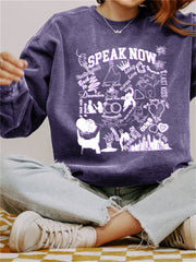 TS Speak Now Songs Graphic Vintage Washed Sweatshirt