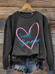 Cruel Summer Heart Graphic Washed Sweatshirt